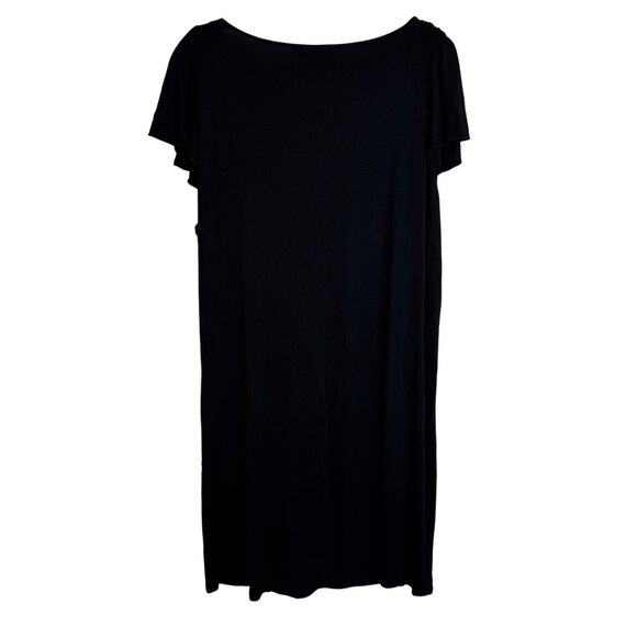 Spense Woman Black Flutter Sleeve 2X Size Dress With Lace Detail Classic Staple - Picture 5 of 5